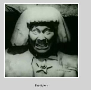 Black and white still of the golem from the 1915 silent film
