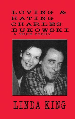 Red book cover with a photo of Linda King and Charles Bukowski cheek to cheek