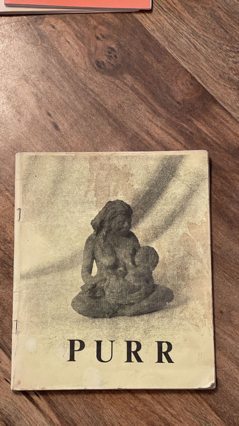 Cover of Purr magazine with a small sculpture photo